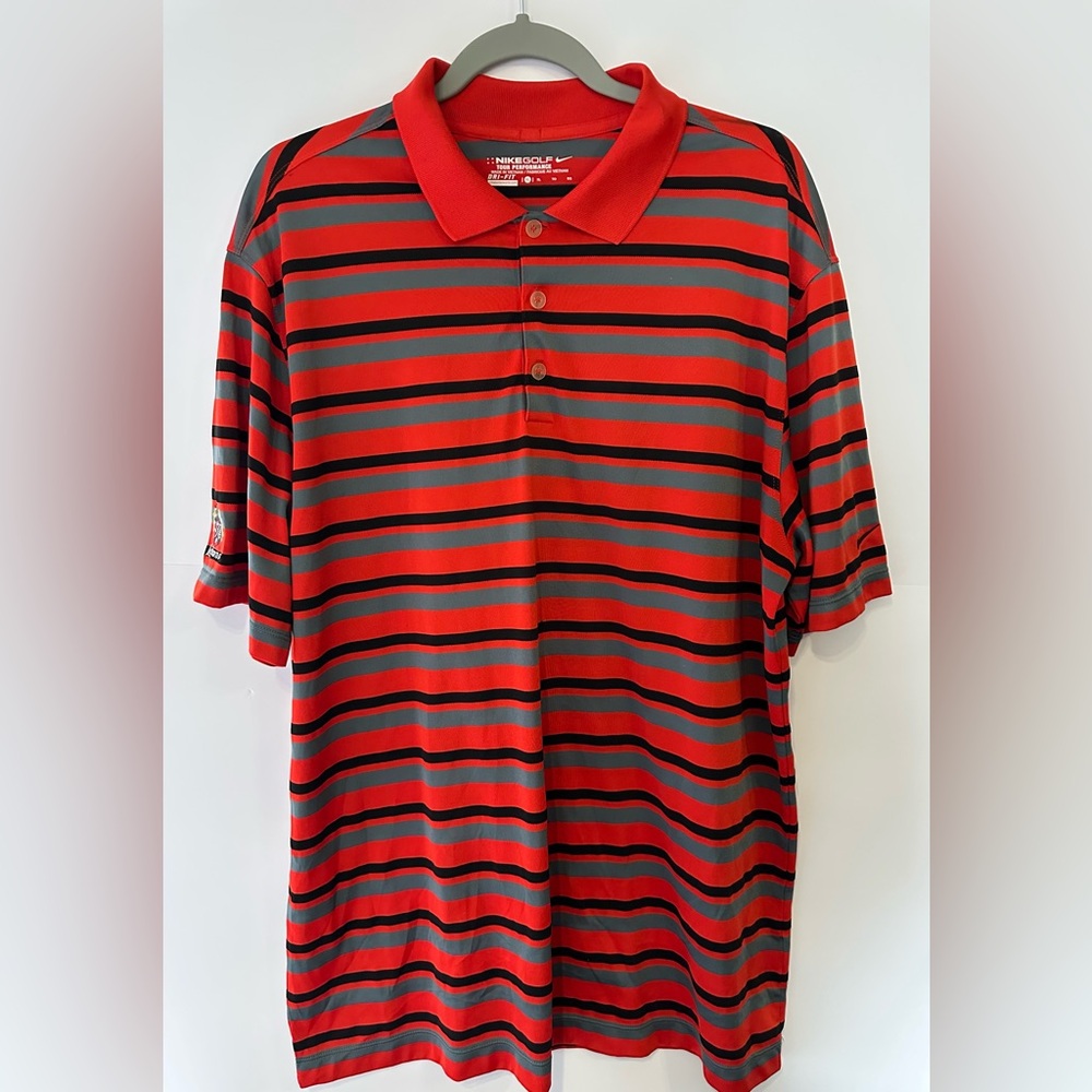 Nike Golf Tour Performance Polo Shirt Striped Dri-FIT Lochinvar XL
